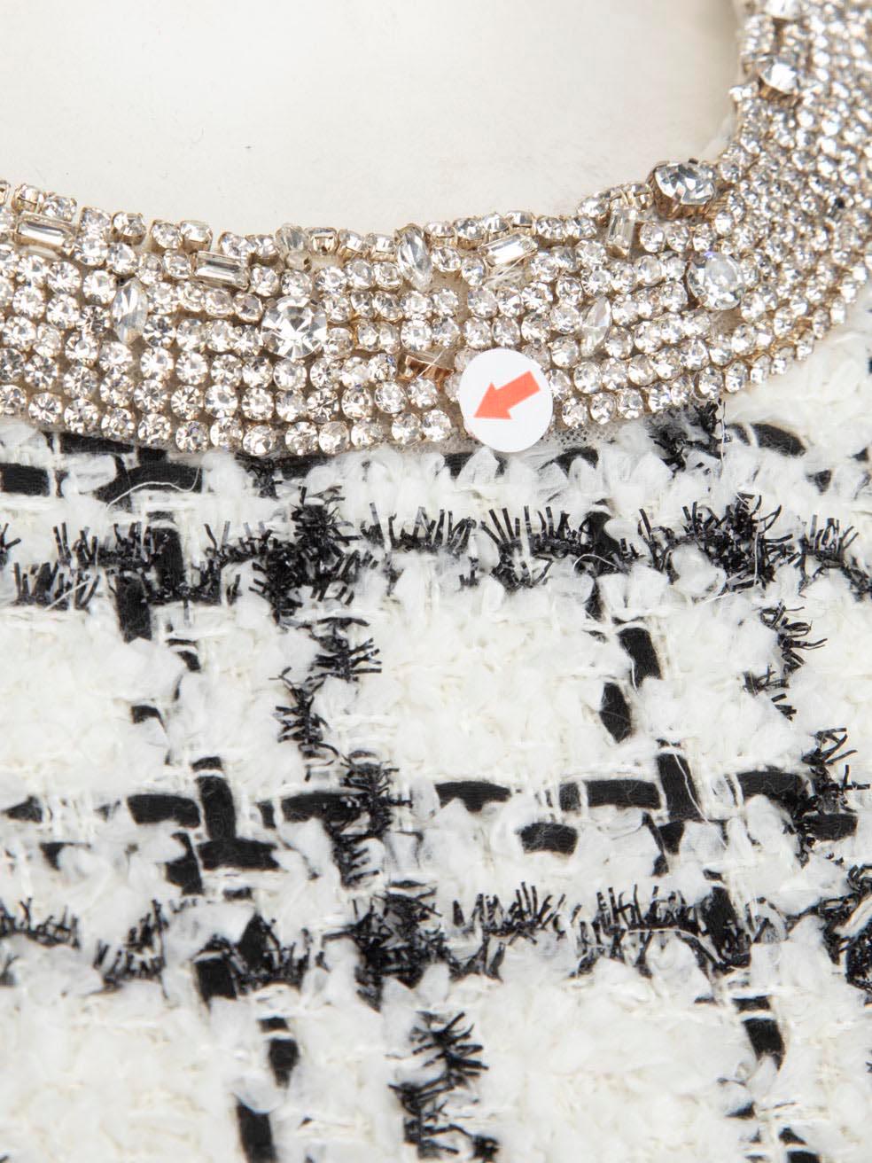 Alice + Olivia - Set cappotto e vestito in tweed con cristalli taglia S in vendita 2