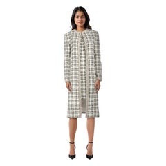 Alice + Olivia Tweed Crystal Trim Coat & Dress Set Size S