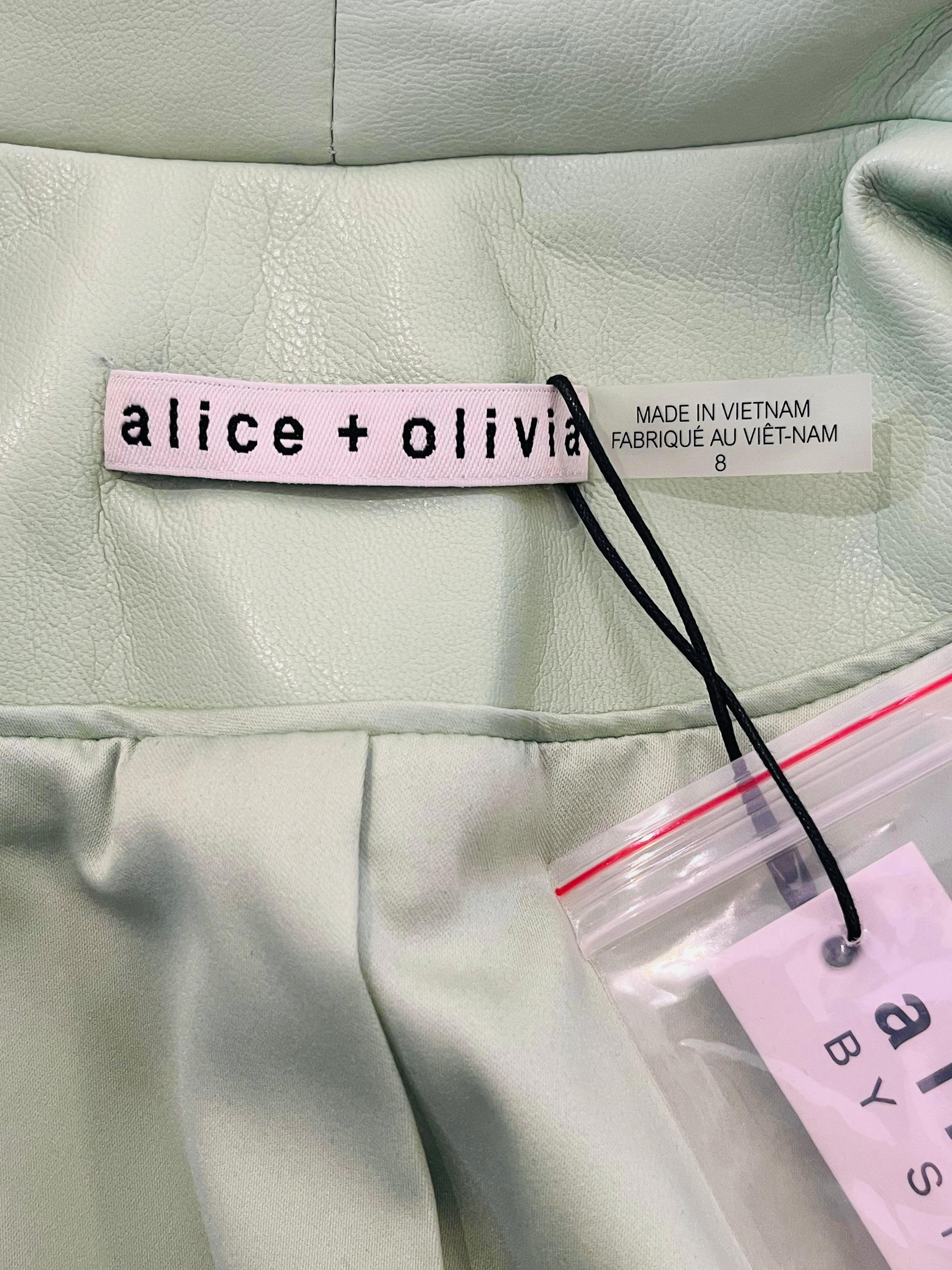 Alice + Olivia Vegan Leather Jacket For Sale 2