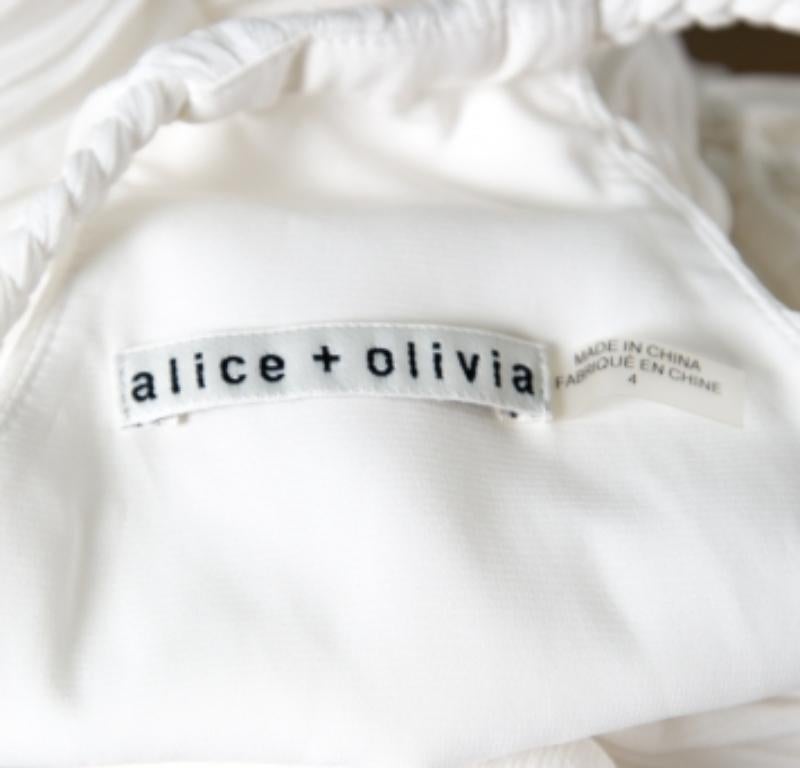 Robe de déesse Naomi + Olivia blanche à col plongeant S en vente 2