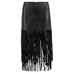 Gonna con nappe in pelle nera da donna Alice + Olivia