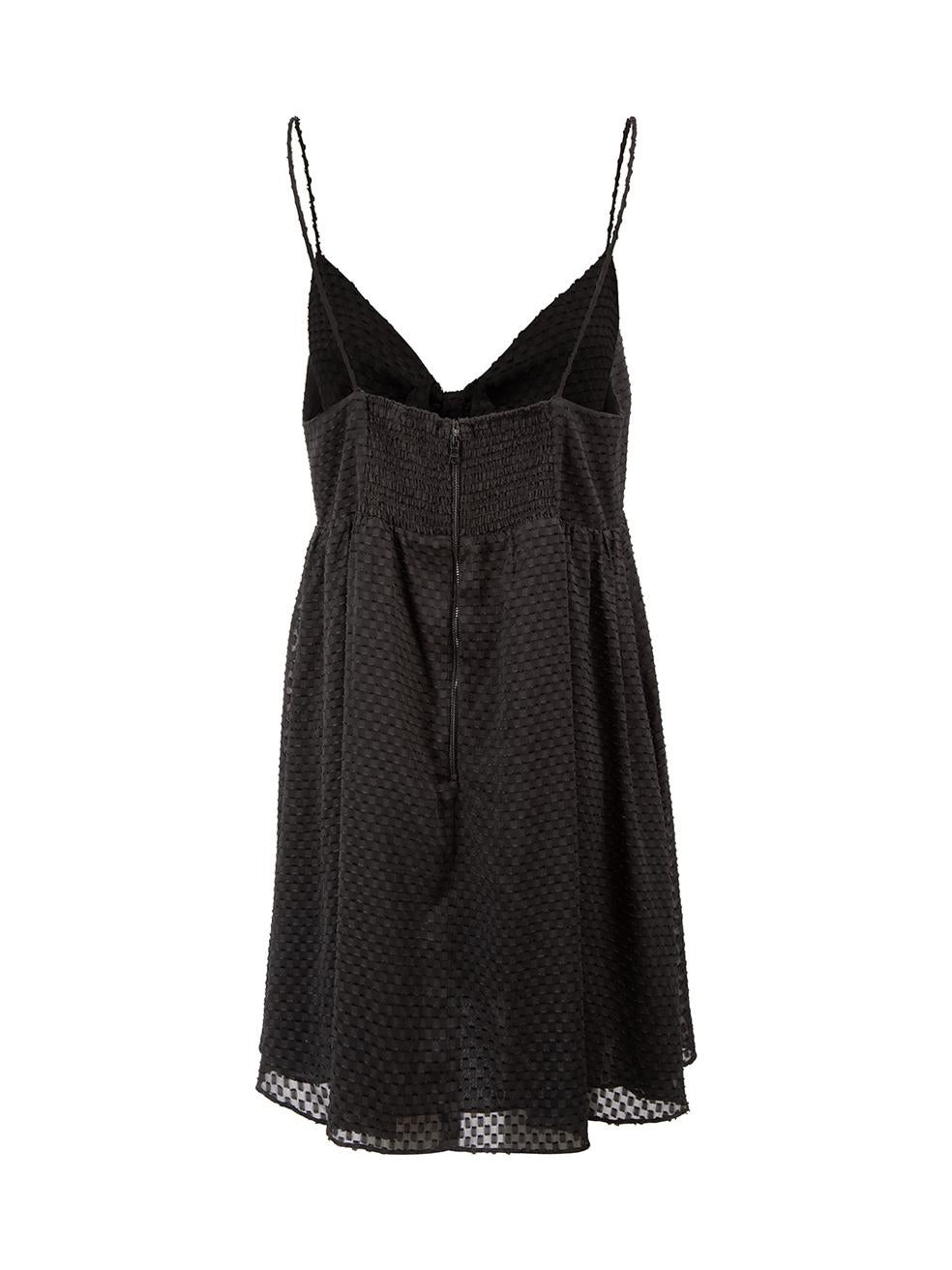 Alice & Olivia Women's Black Tufted Texture Tank Top In Good Condition For Sale In London, GB