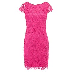 Alice & Olivia Women's Pink Lace Open Back Mini Dress