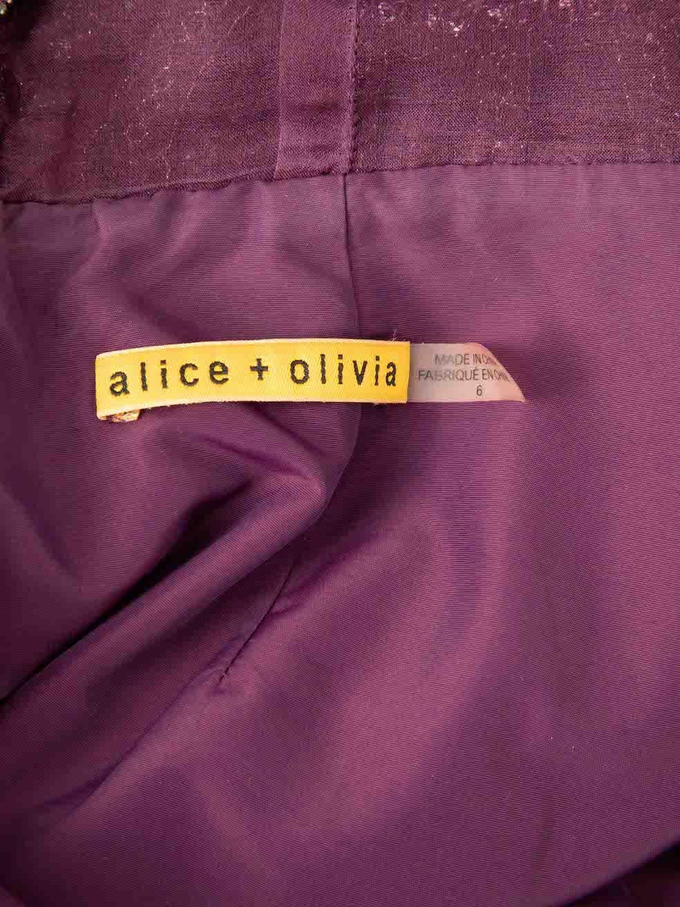 Alice & Olivia Women's Purple Embellished Mini Dress 1
