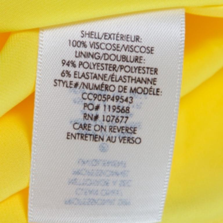 Alice + Olivia Yellow Floral Print Chiffon Ruffled Ellamae Dress XS For Sale 1