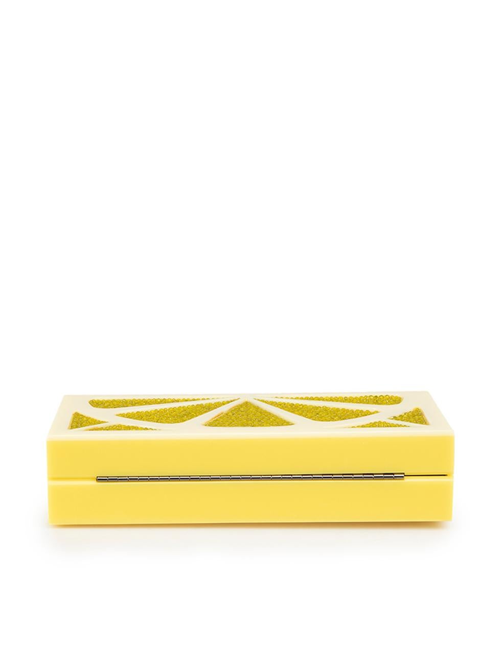 Women's Alice + Olivia Yellow Perspex Cindy Lemon Clutch For Sale