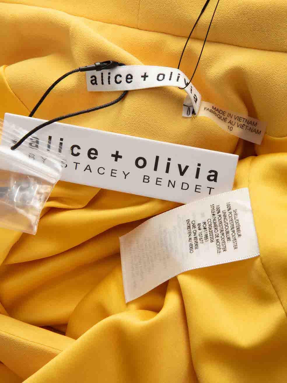 Women's Alice + Olivia Yellow Tailored Single Breasted Blazer Size XL For Sale