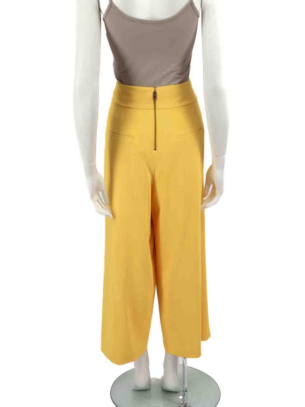 Alice + Olivia Yellow Wide Leg Tailored Trousers Size XXL In New Condition For Sale In London, GB