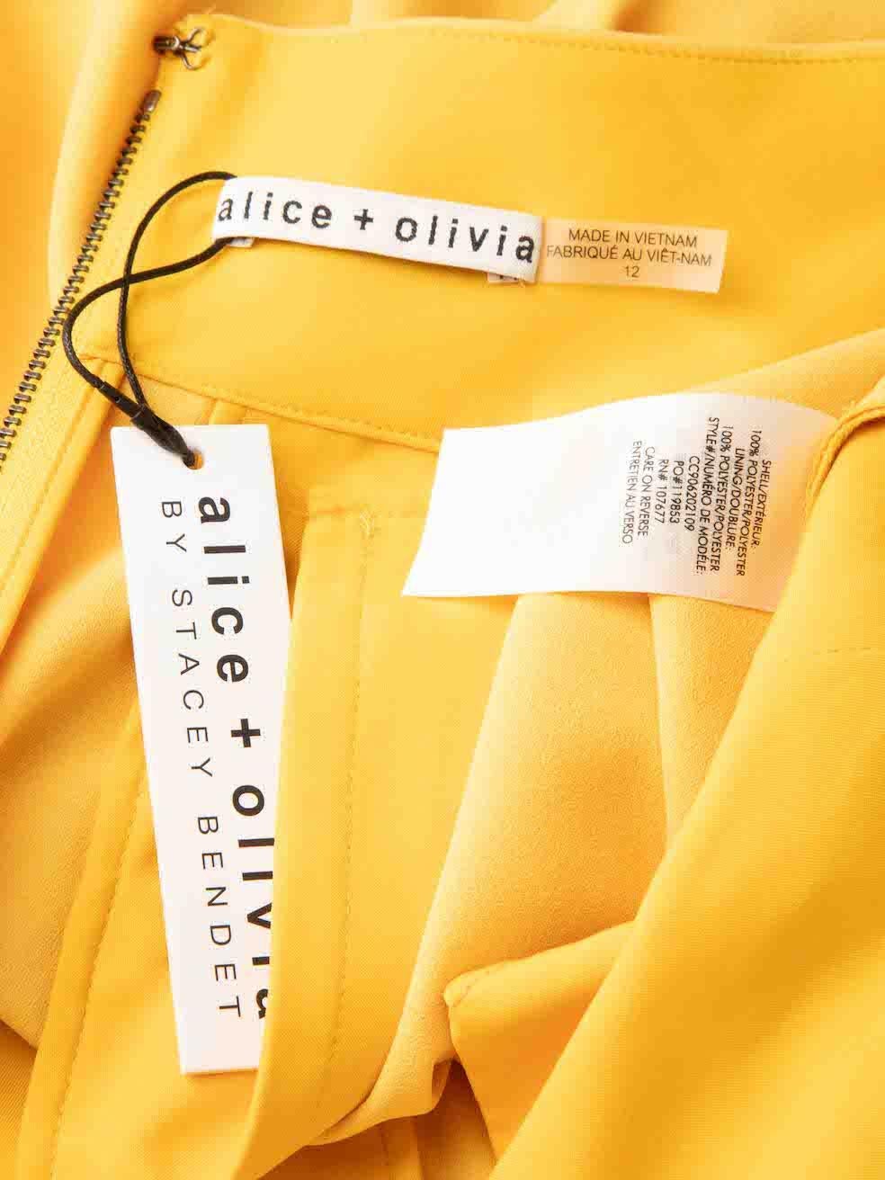 Women's Alice + Olivia Yellow Wide Leg Tailored Trousers Size XXL For Sale