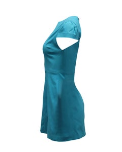 Alice + Olivia Zipper Detail Dress in Turquoise Viscose