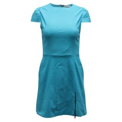 Alice + Olivia Zipper Detail Dress in Turquoise Viscose