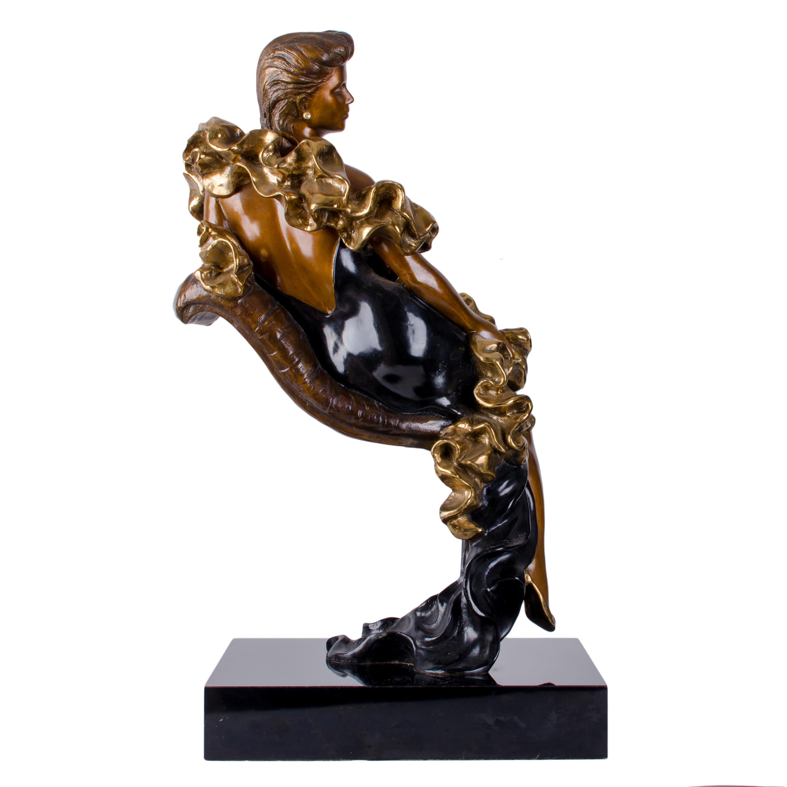 Alice Riordan (Long Island, New York)



Cold-painted and gilt bronze.



12 ½ inches wide by 8 ½ inches deep by 21 inches tall



Originally a painter, Alice Riordan has been studying art most of her life. The transition from painting to sculpture