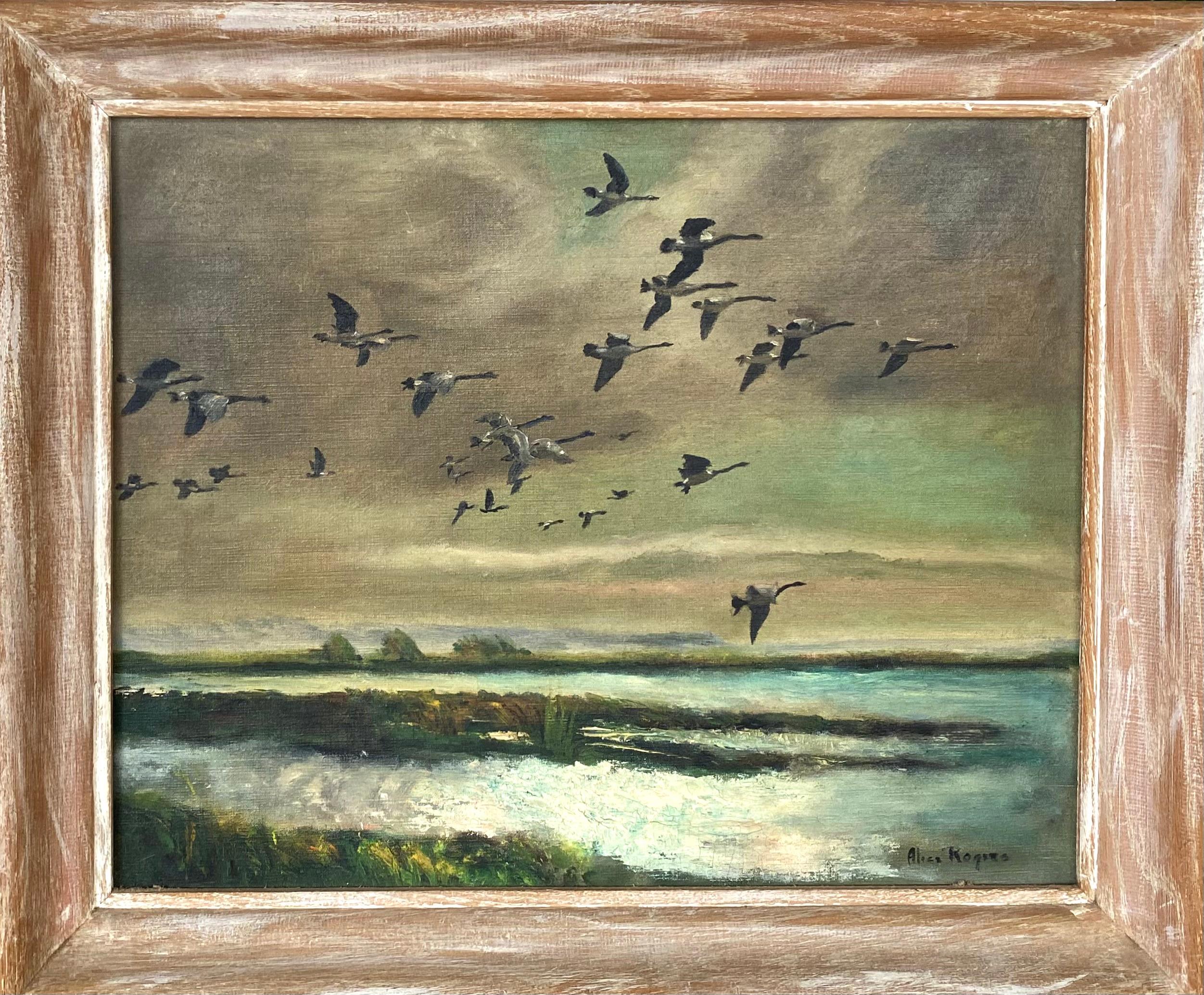Fliegender Süden – Painting von Alice Rogers (Young)
