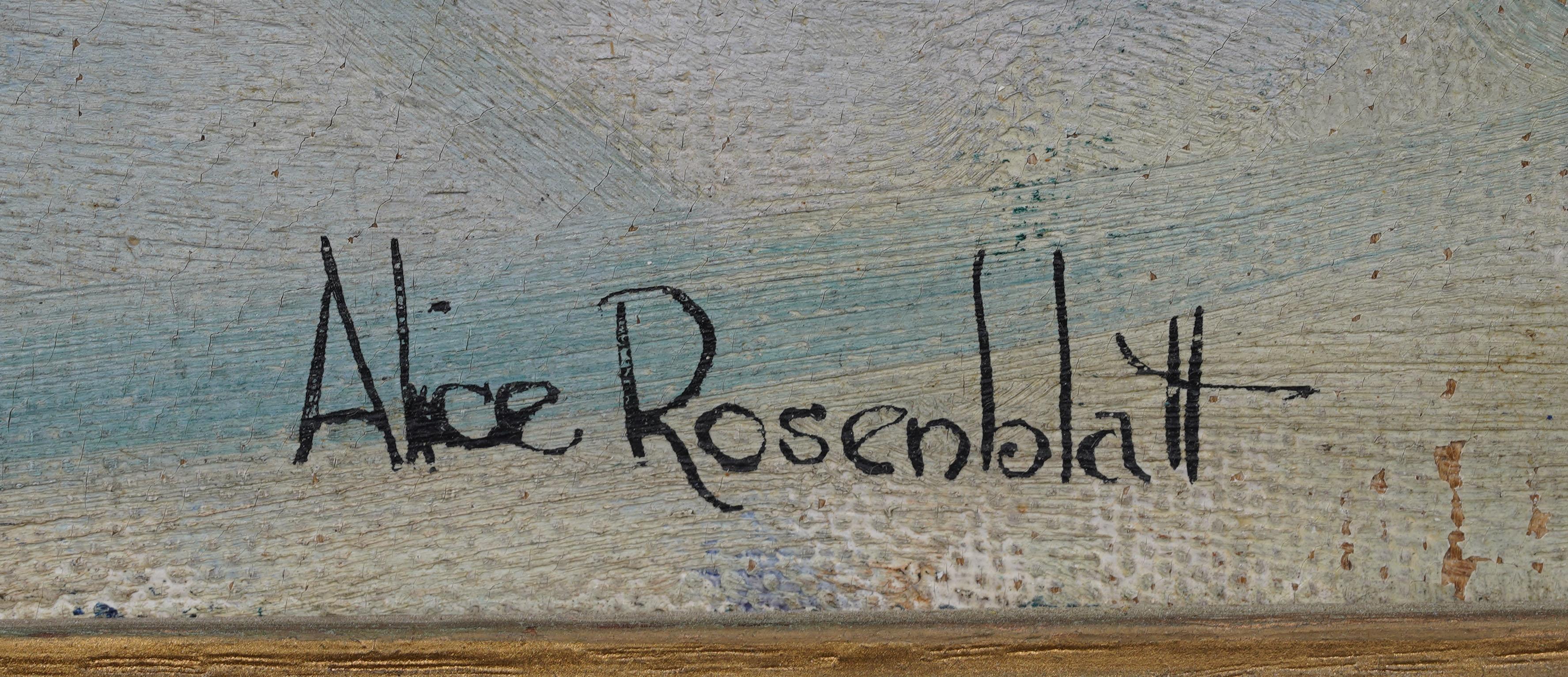 Alcazar de Séville Peinture à l'huile impressionniste ancienne, scène de jardin fleuri, encadrée en vente 2