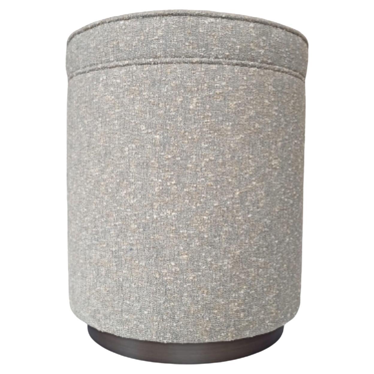 Alice Round Gray Pouf For Sale