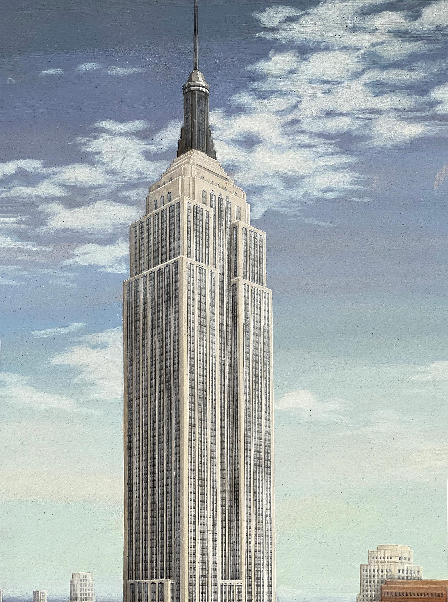 Empire State Building Künstler der Jahrhundertmitte malt alle 102 Stockwerke  - Architektur  – Painting von Alice Smith