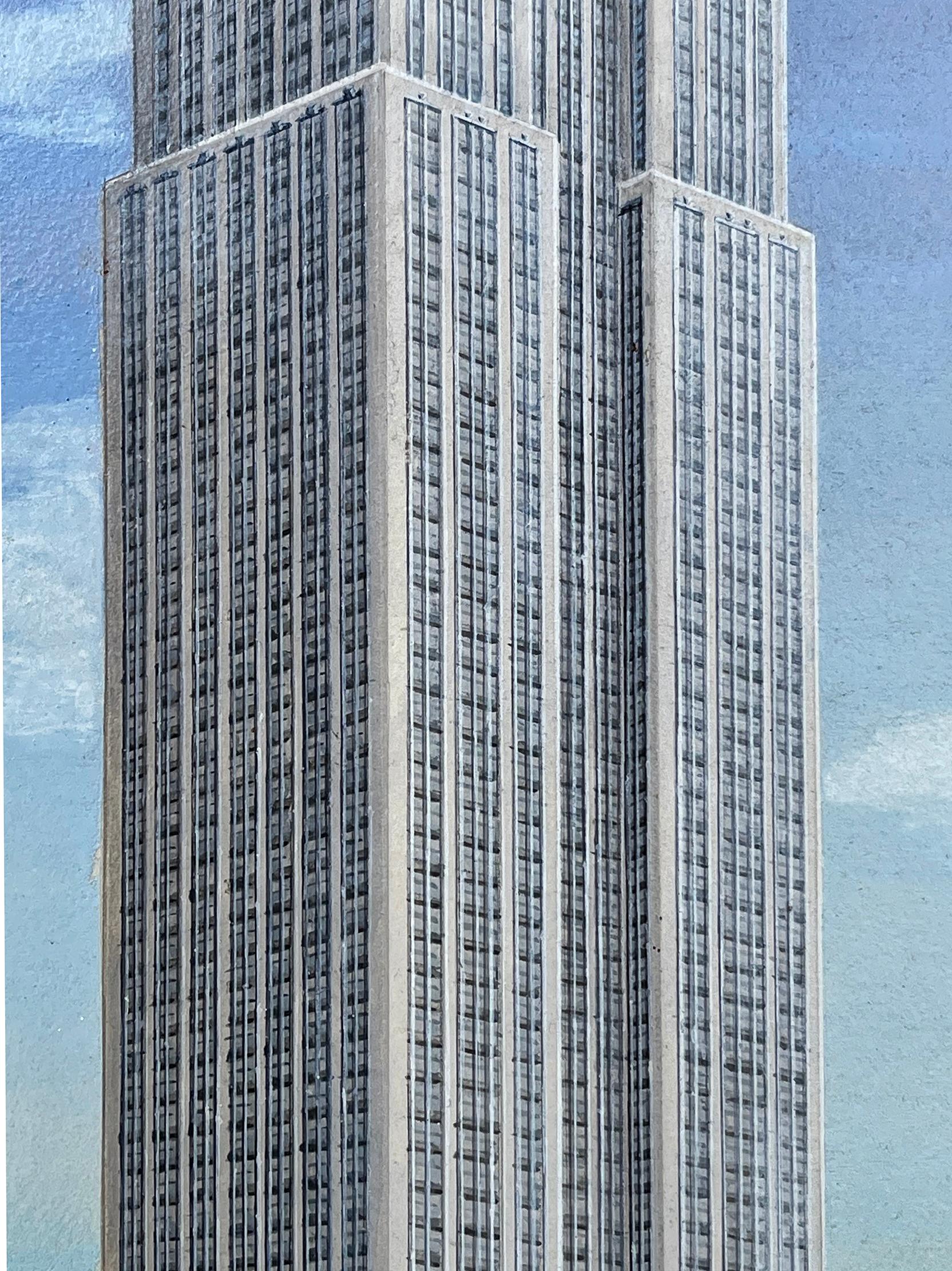 Empire State Building Künstler der Jahrhundertmitte malt alle 102 Stockwerke  - Architektur  (Fotorealismus), Painting, von Alice Smith