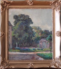 Antique Landscape Oil Painting by Alice Sommer, post impressionist landscape