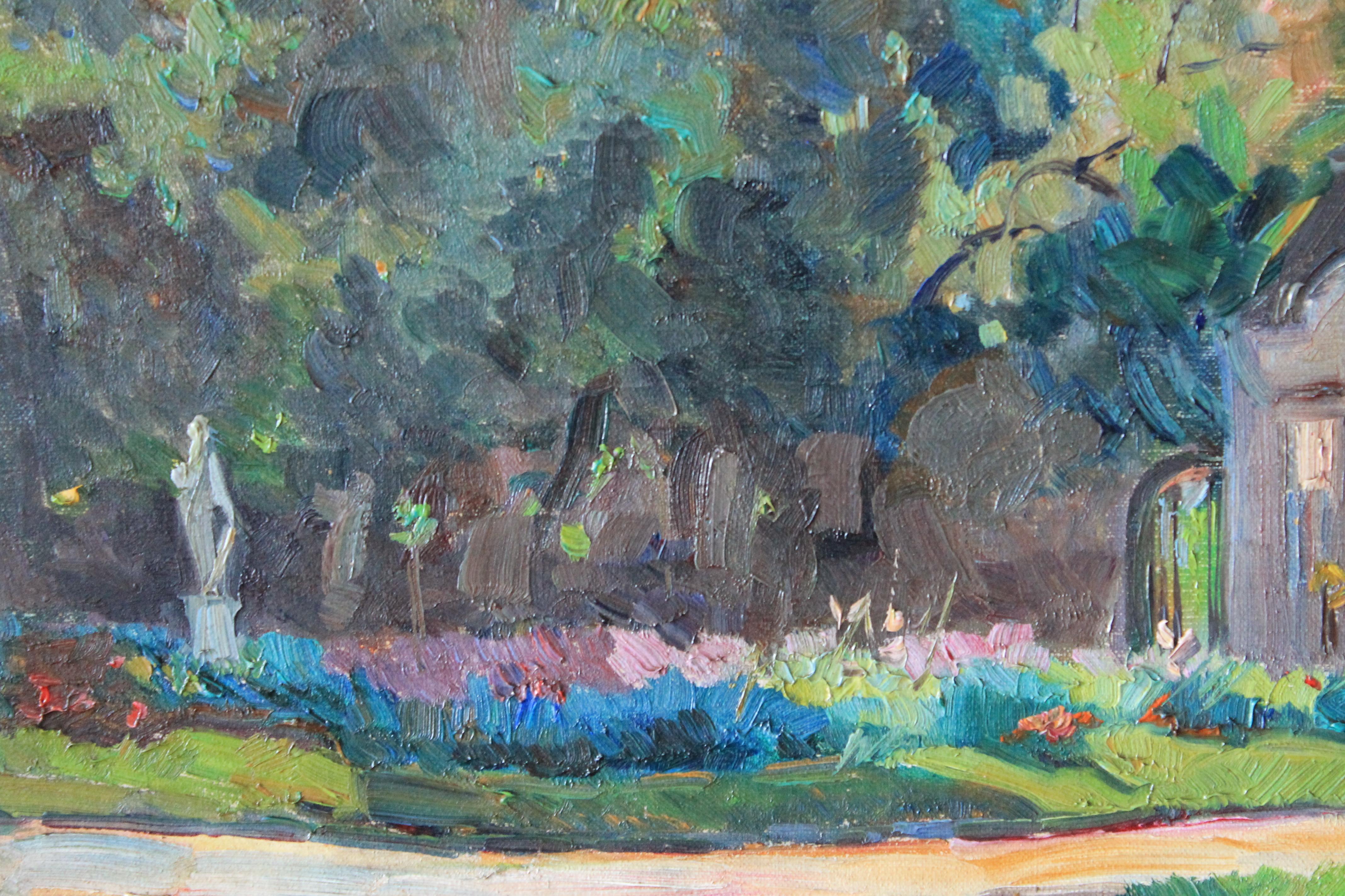 Pintura al Óleo Paisaje Antiguo de Alice Sommer, Pintura al Óleo Art Decó - Painting de alice sommer