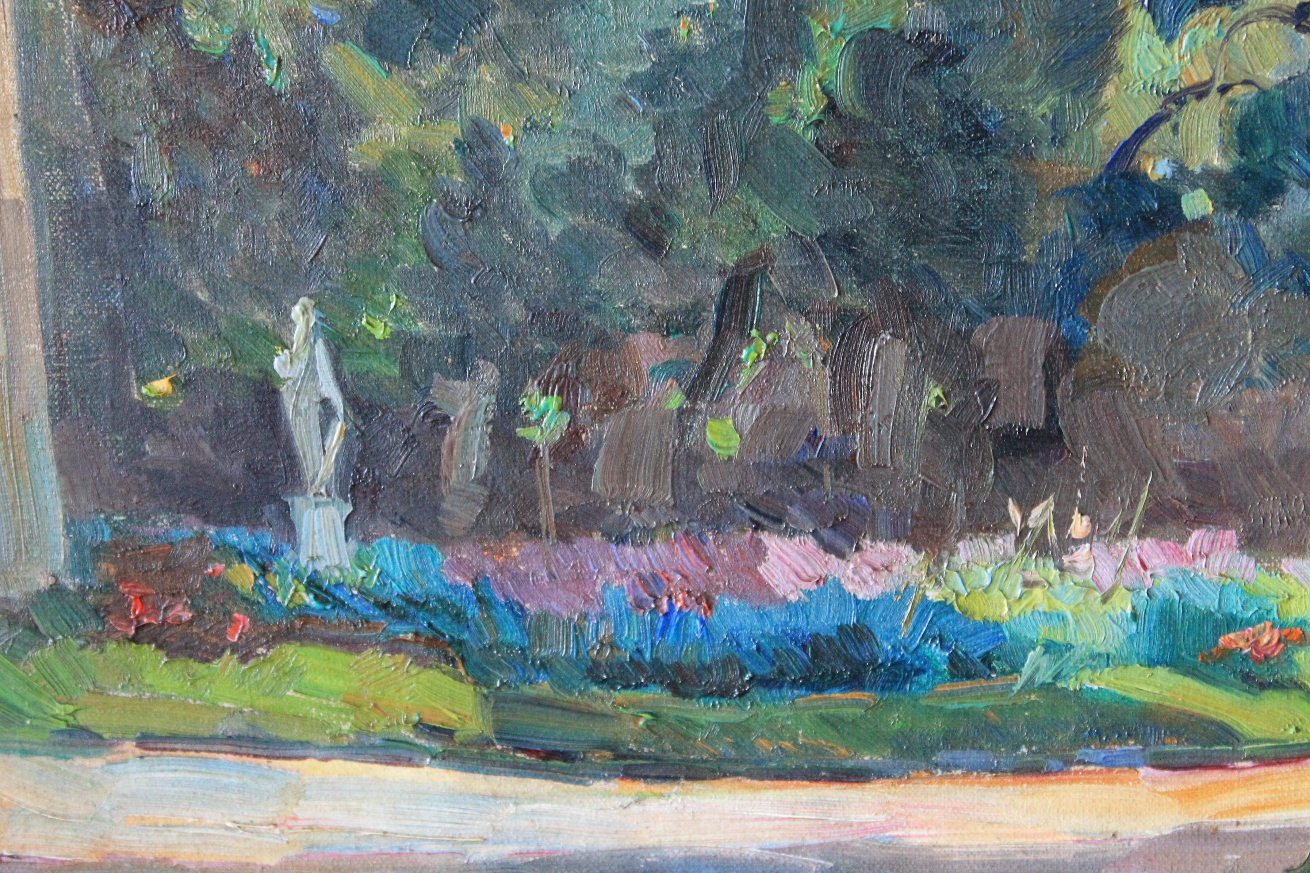 Pintura al Óleo Paisaje Antiguo de Alice Sommer, Pintura al Óleo Art Decó - Painting Impresionista de alice sommer