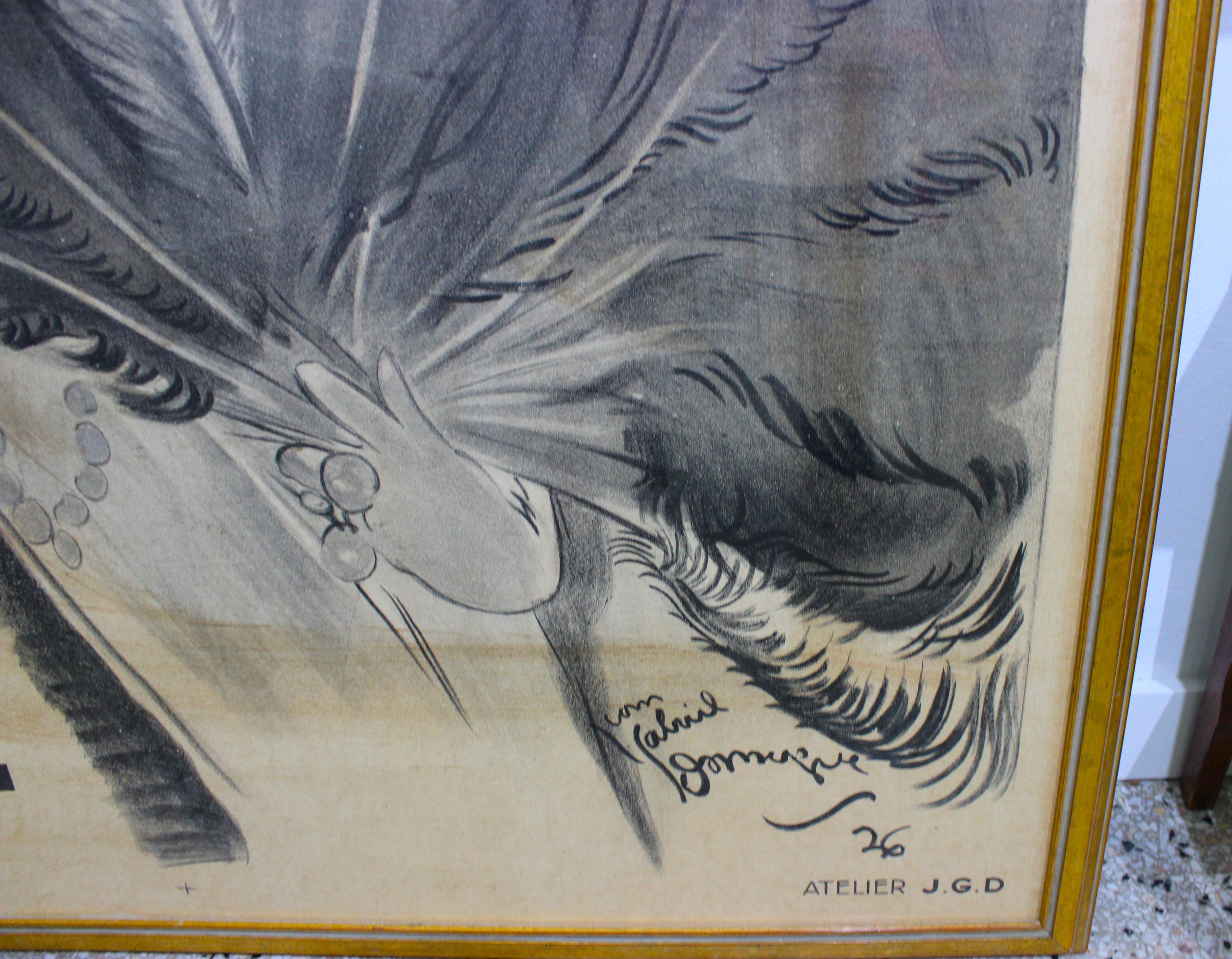 French Lithograph Poster of Alice Soulie by Jean-Gabriel Domergue