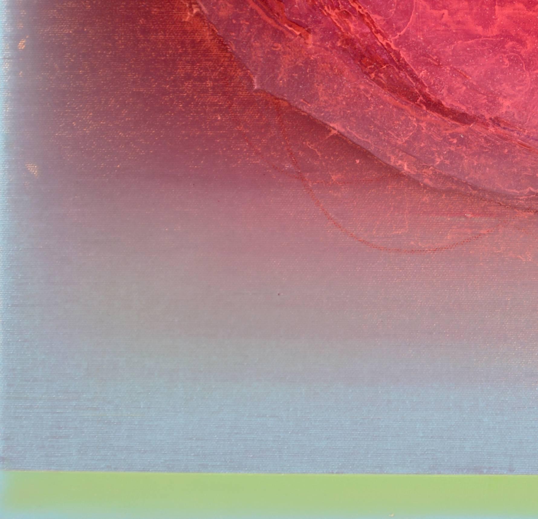 B - lebhaft, rot, blau, schillernd abstrakt, Acryl auf Leinwand (Abstrakt), Painting, von Alice Teichert