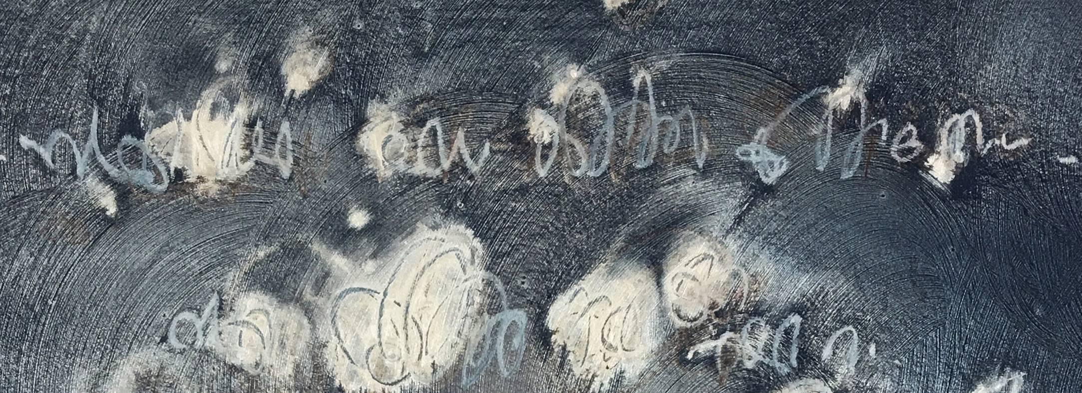Elemente - Vivid, blau, grau, silber, schillernd abstrakt, Acryl auf Leinwand (Zeitgenössisch), Painting, von Alice Teichert