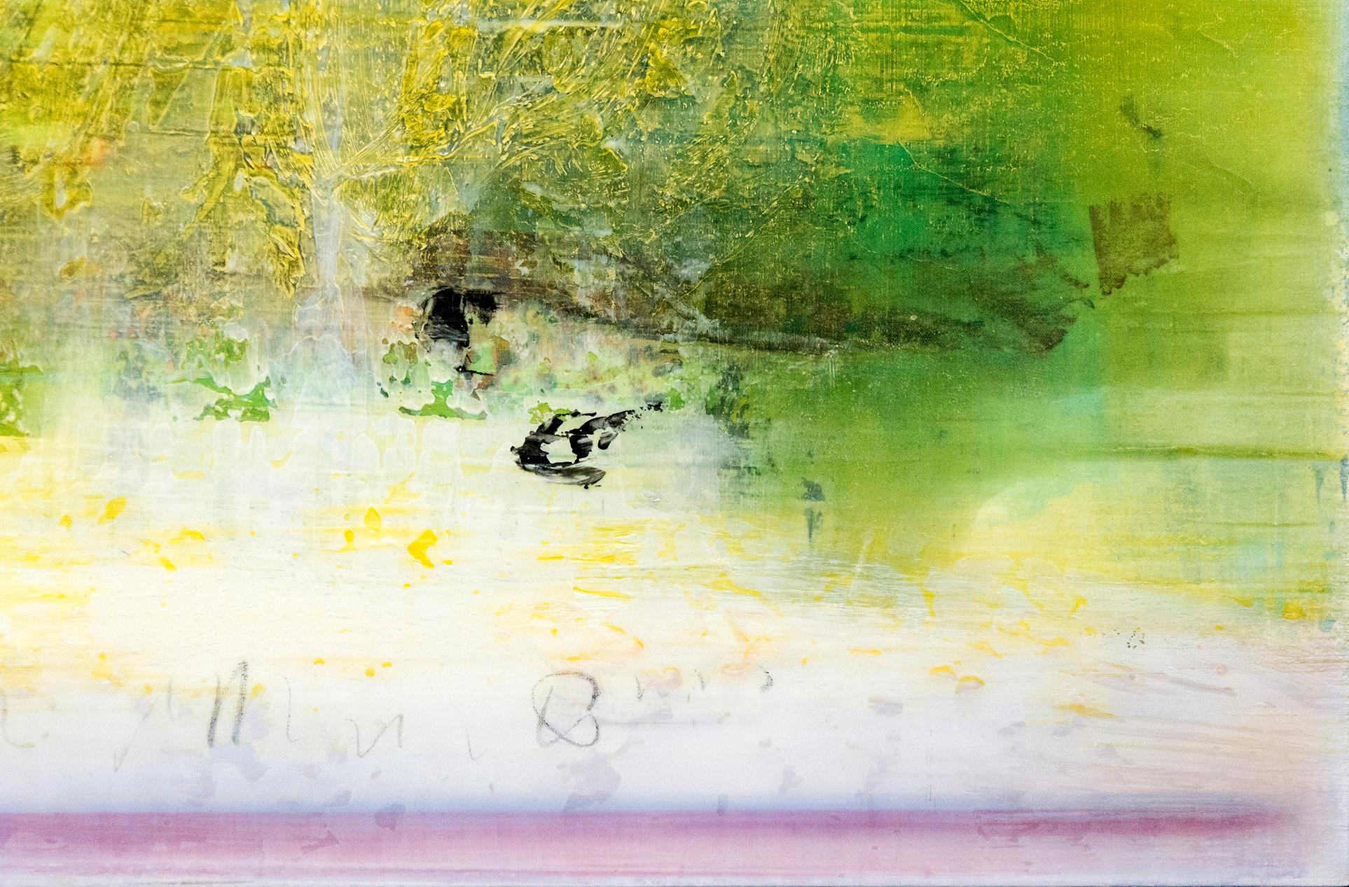 Œuvres d'été - chaudes, brillantes, jaunes, abstraites gestuelles, acrylique sur toile - Contemporain Painting par Alice Teichert
