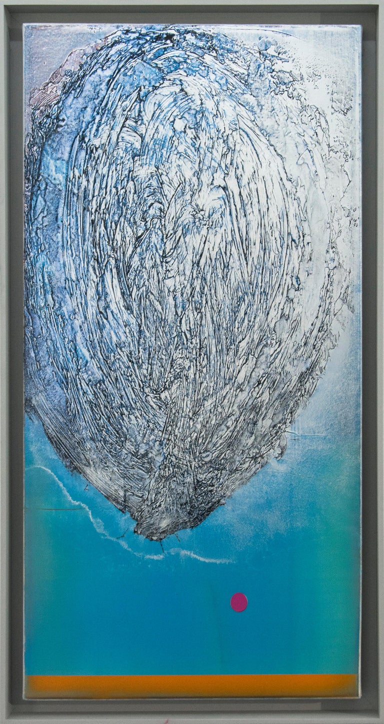 Alice Teichert Becoming 2 Lush Blue And Silver Vertical Abstraction Of A Galaxy In Formation For Sale At 1stdibs