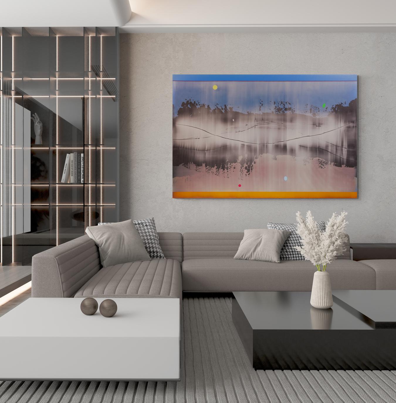 Cosmic Handshake - modern, zeitgenössisch, abstrakt, Acryl auf Leinwand im Angebot 6