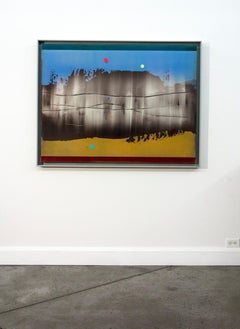 Evanescence - Blue Abstraction with pops of turquoise, red and yellow