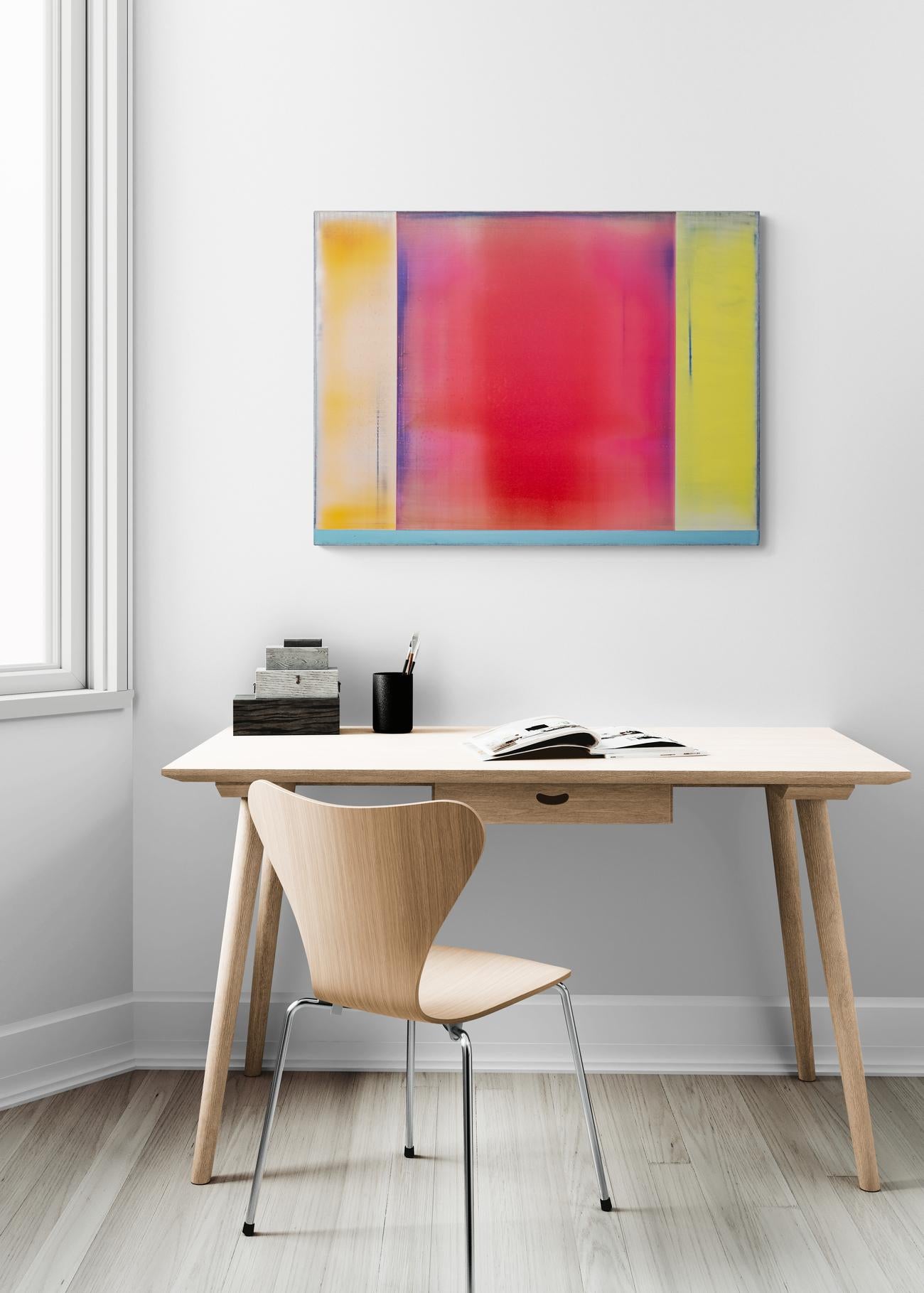 Retiro interior - pintura, abstracto, colorido, contemporáneo, acrílico sobre lienzo en venta 9