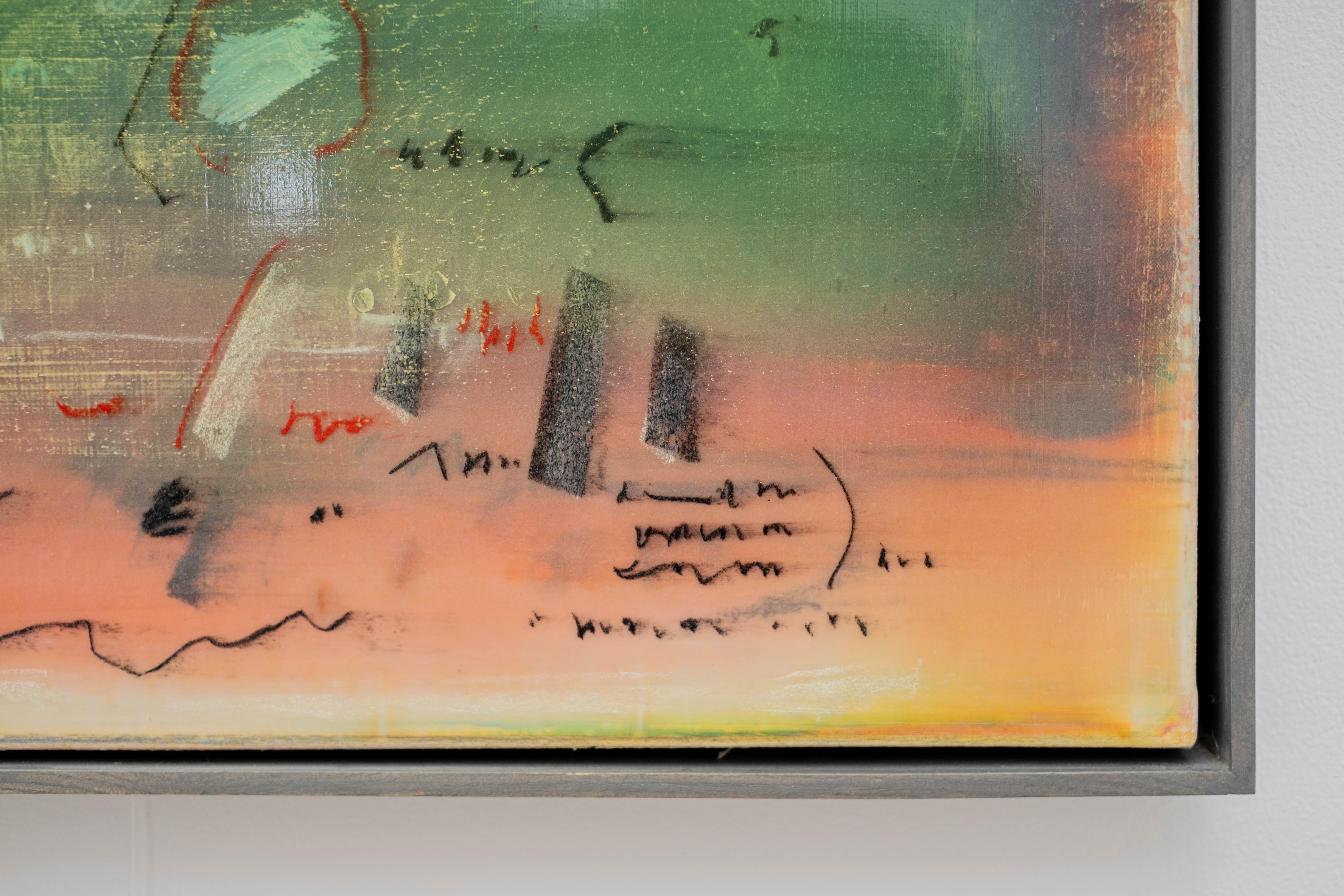 Just To Know - Vivid, bunt, lyrisch, gestisch abstrakt, Acryl auf Leinwand (Grau), Abstract Painting, von Alice Teichert
