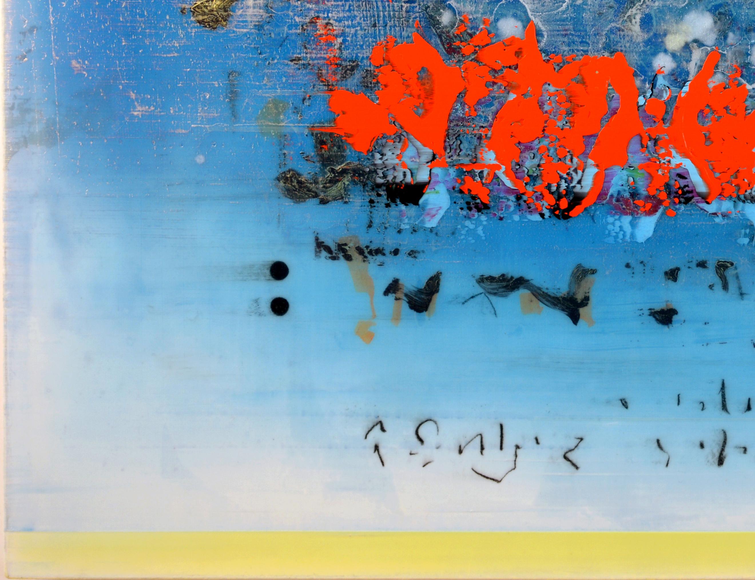 Screening – farbenfrohes, lyrisches, gestisches abstraktes Gemälde, Acryl, Mischtechnik auf Leinwand (Zeitgenössisch), Painting, von Alice Teichert
