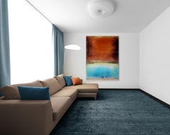 Mañana - abstracto rico, colorido, lírico, gestual, acrílico, lápiz de color sobre lienzo