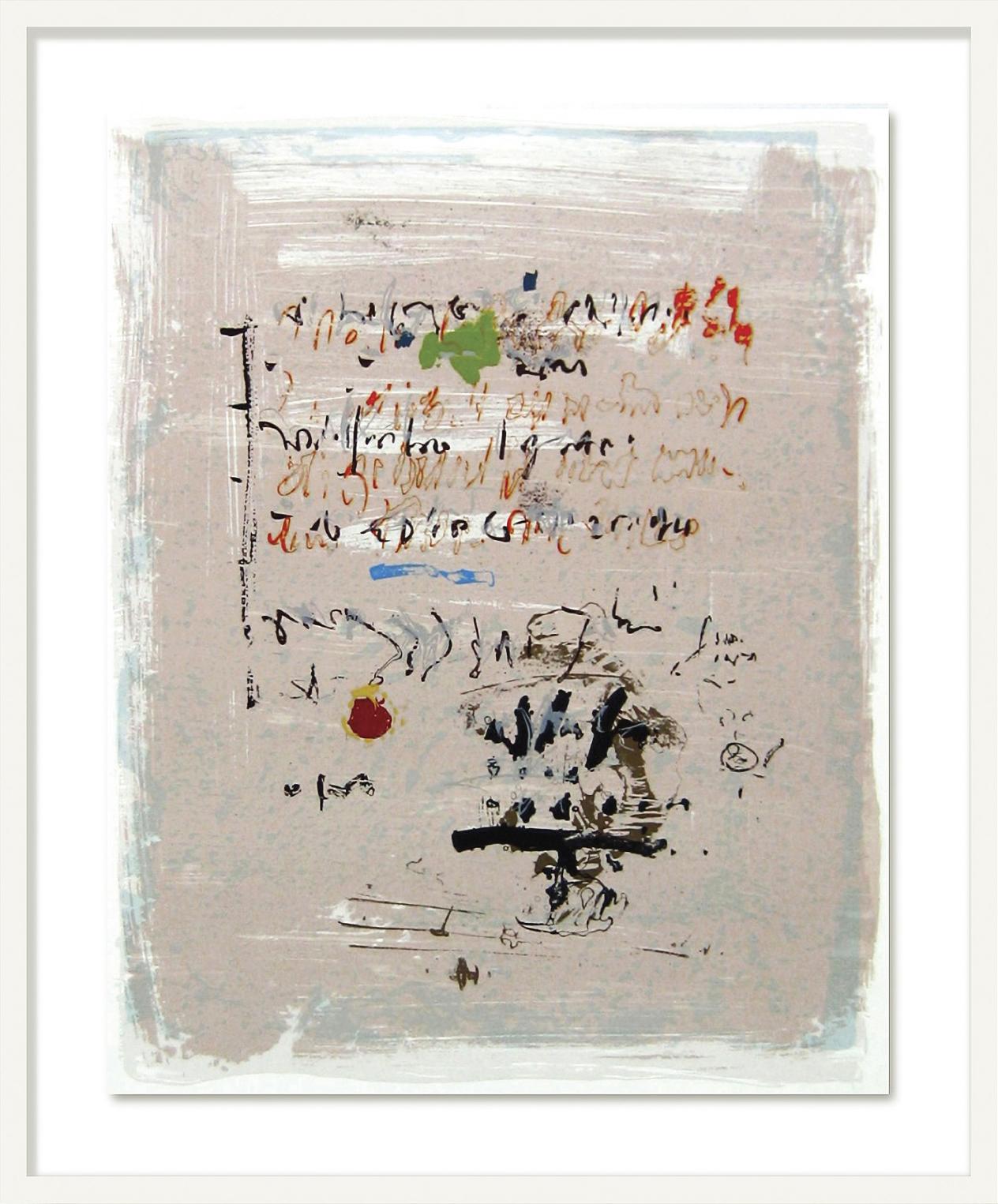 Text - Solid Bass - 10/35 - colorful, calligraphic gestures, serigraph on paper  For Sale 1