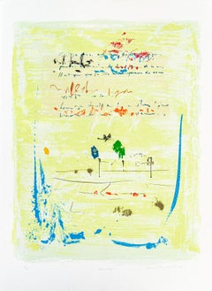 Text - Whistle 9/36 - colorful, calligraphic gestures, serigraph on paper 