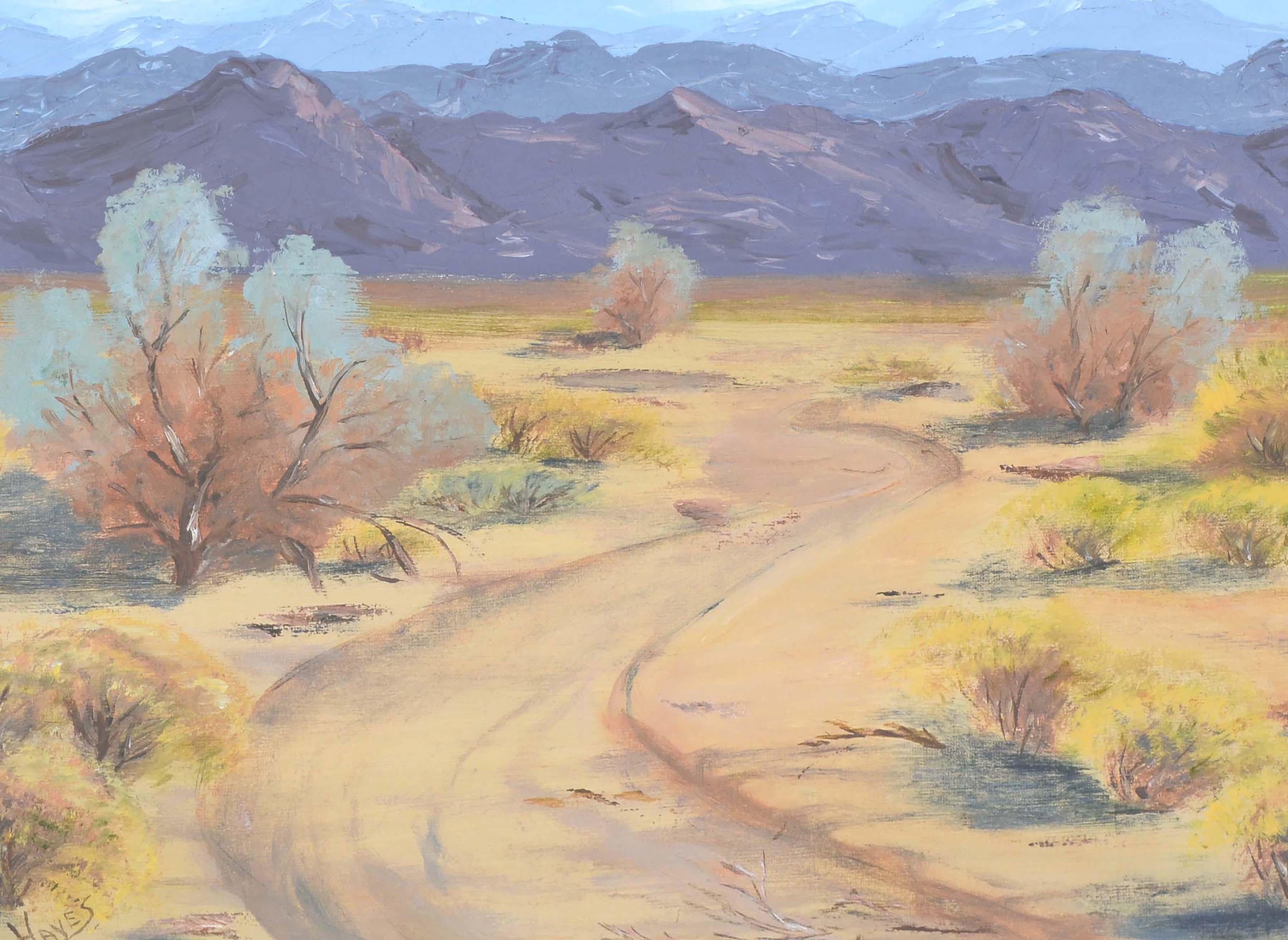 Palm Springs Landschaft, Original, Öl auf Leinwand, Mid-Century – Painting von Alice V. Hussey Hayes