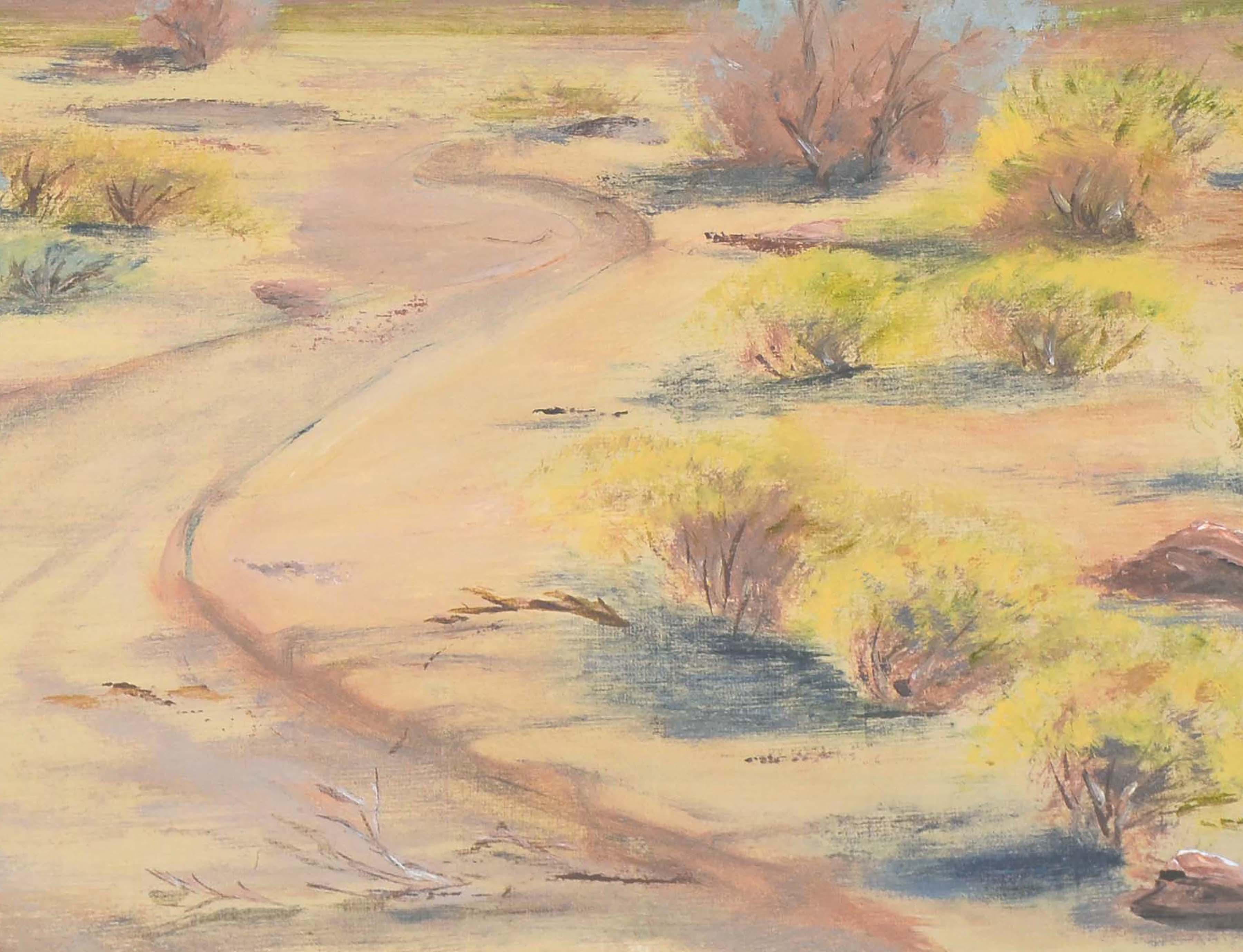 Palm Springs Landschaft, Original, Öl auf Leinwand, Mid-Century im Angebot 1