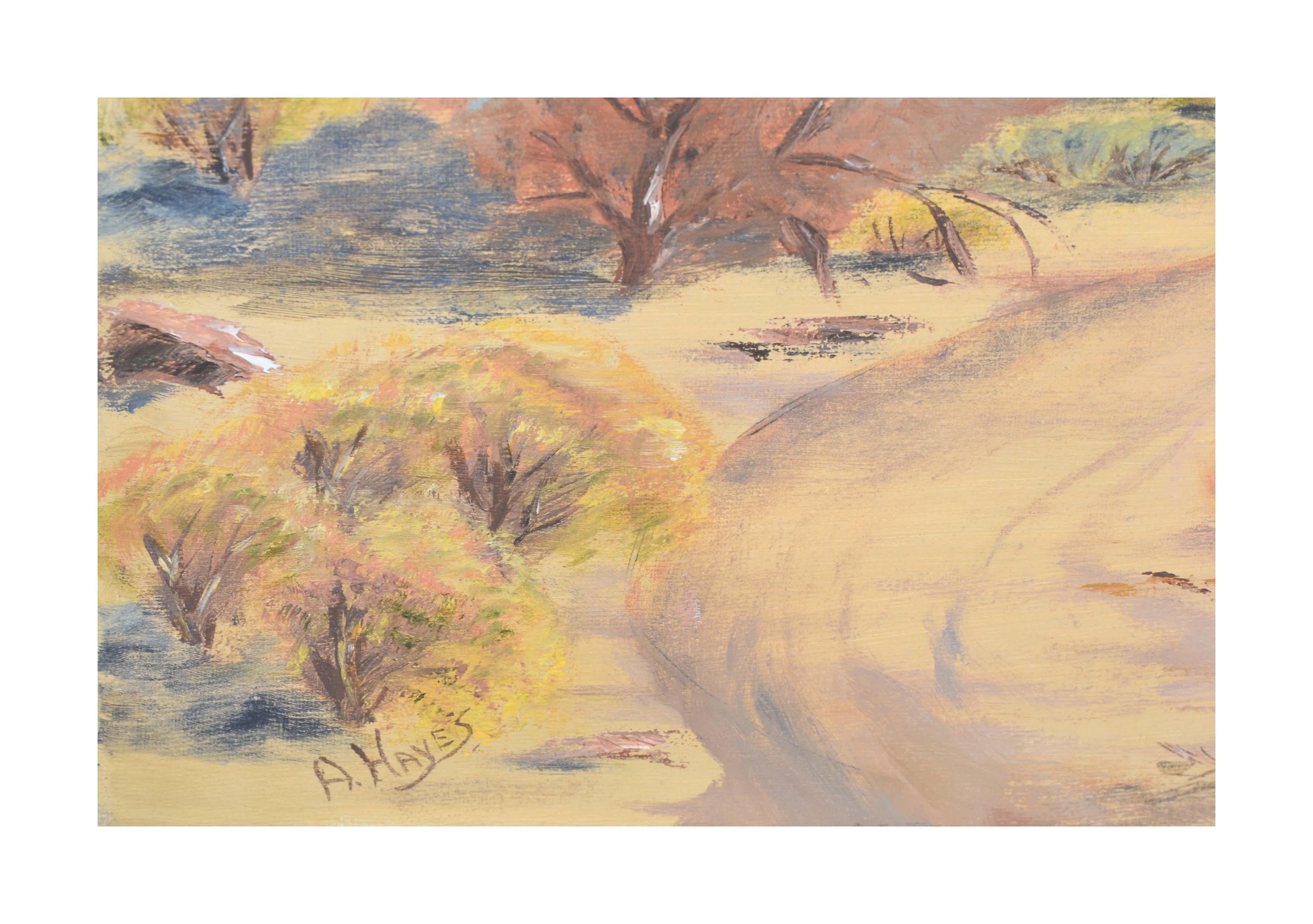 Palm Springs Landschaft, Original, Öl auf Leinwand, Mid-Century im Angebot 2