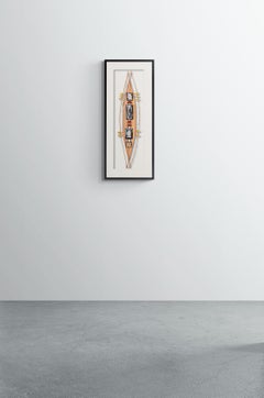 Flight Unfolding - brass, copper, stone, nylon, contemporary wall sculpture