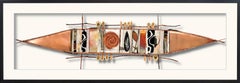 River Echoes - dynamic, brass, copper, stone, nylon, contemporary wall sculpture