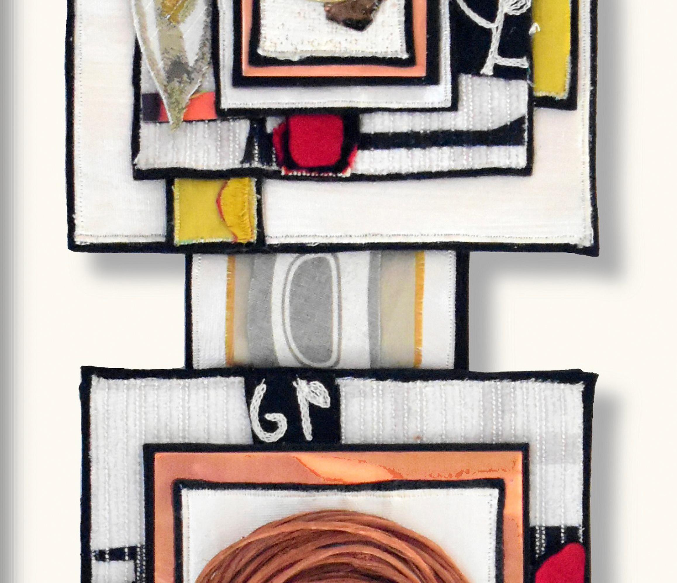 Thru the Wilds - moderne Wandskulptur aus Kupfer, Stein, Nylon, zeitgenössisch im Angebot 2