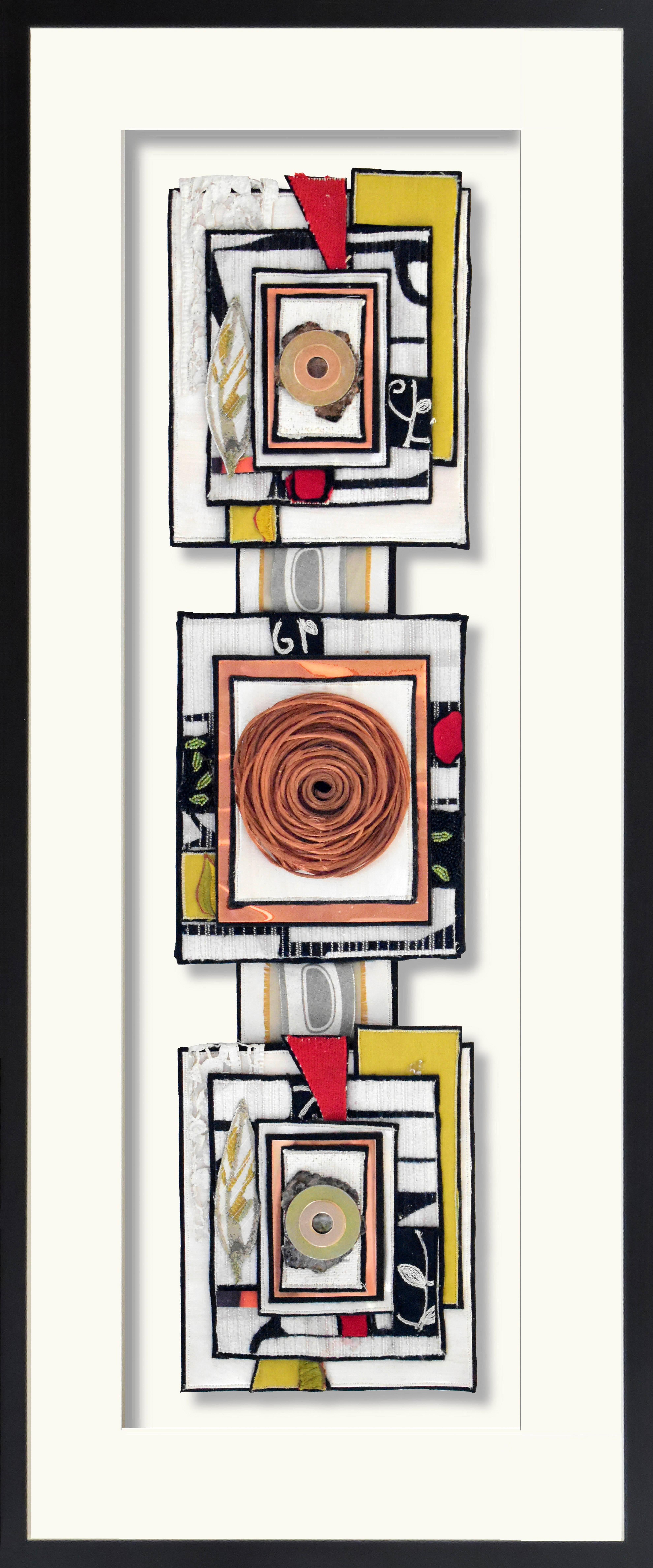 Thru the Wilds - modern, copper, stone, nylon, contemporary wall sculpture