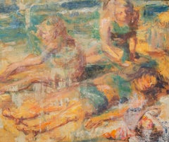 Modernist Portrait of 3 Girls on A Beach by Alice Waugh