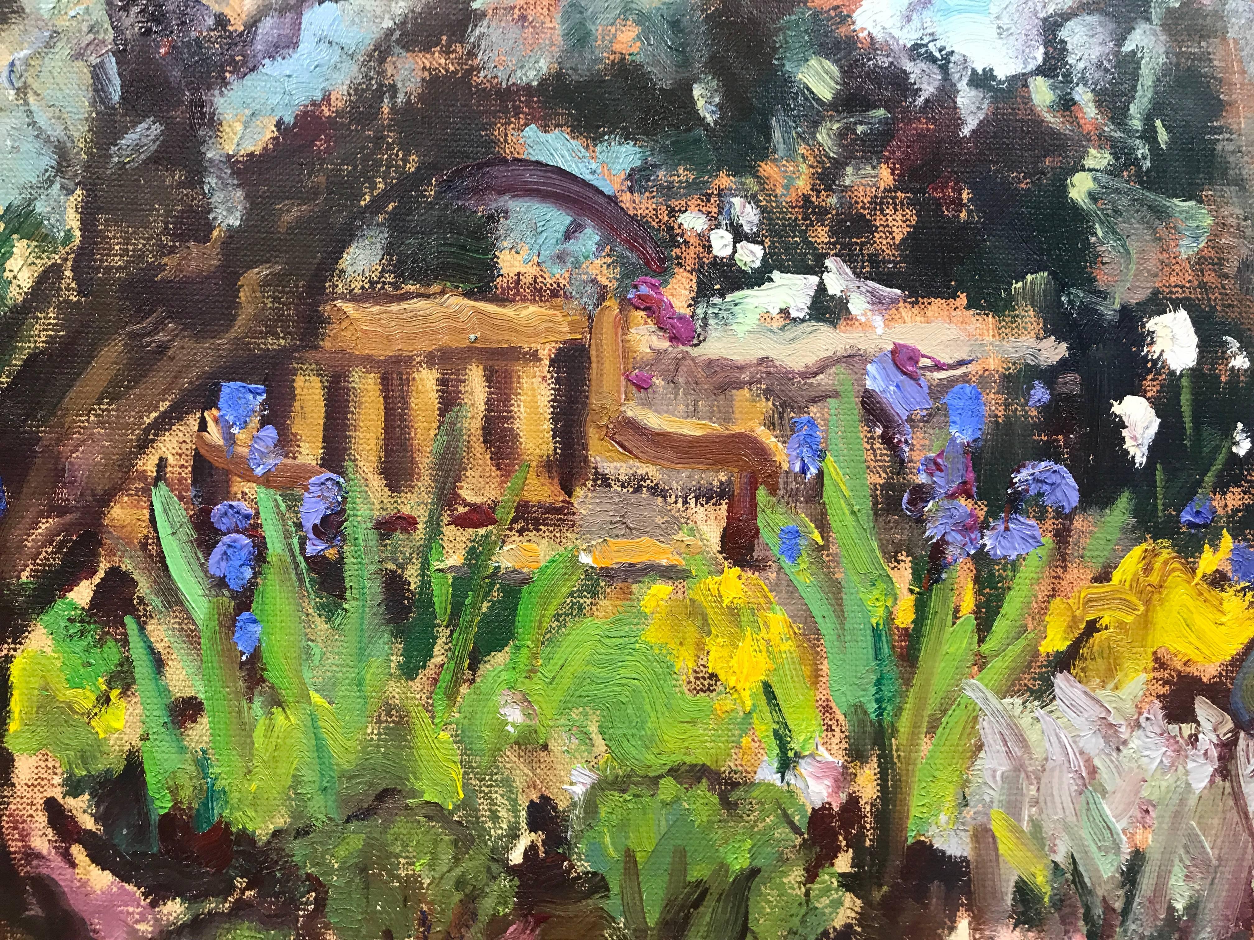 Alice Williams, Under the Olive Tree, Small Provence Oil on Canvas Painting 1