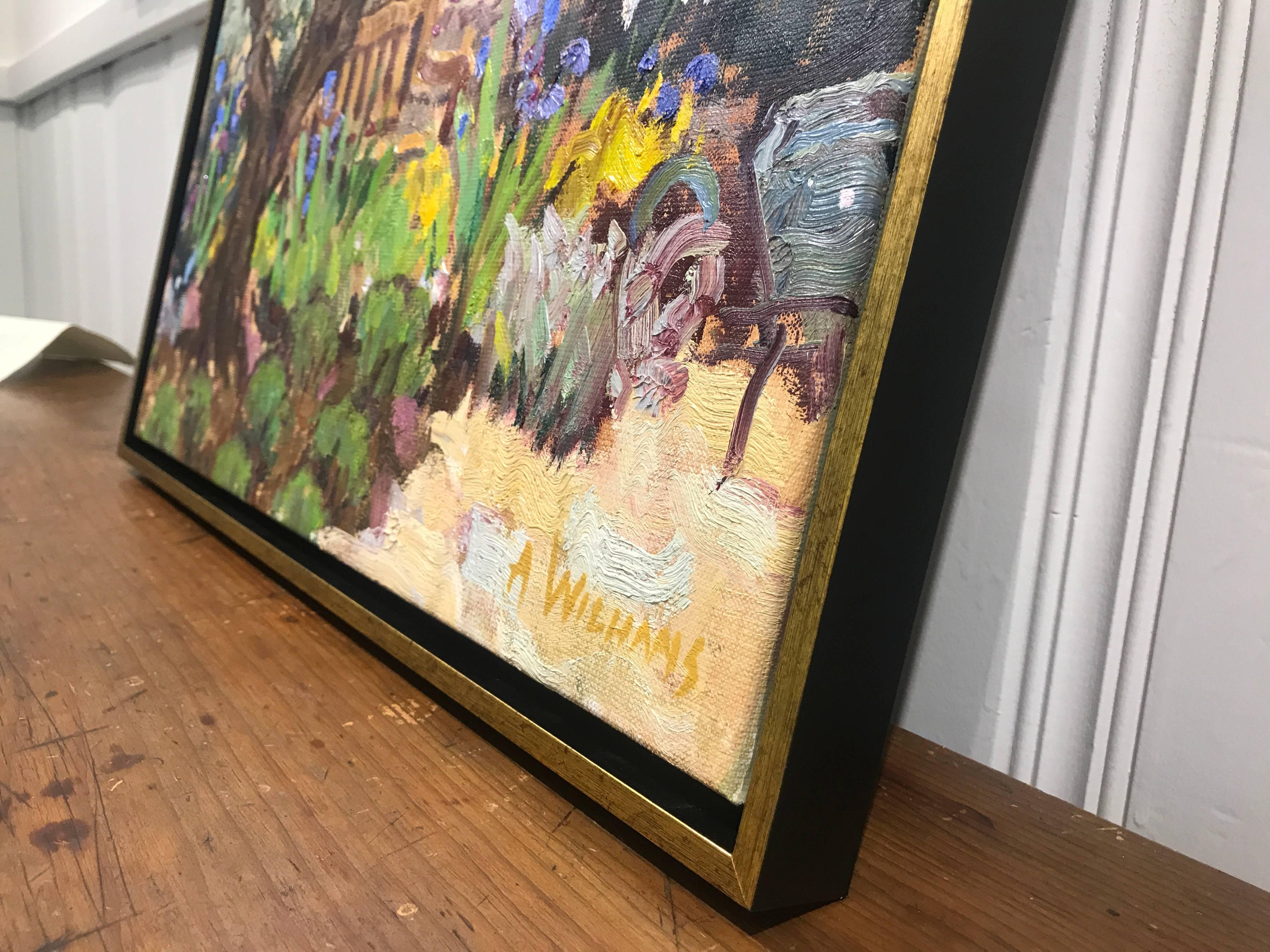 Alice Williams, Under the Olive Tree, Small Provence Oil on Canvas Painting 2