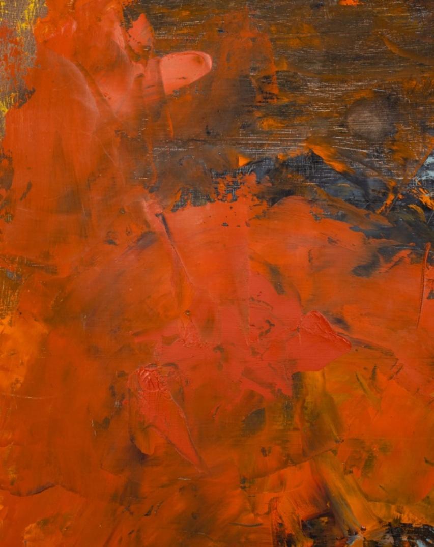 Alice Zinnes Untitled Modern Abstract Oil on Board In Good Condition For Sale In New York, NY