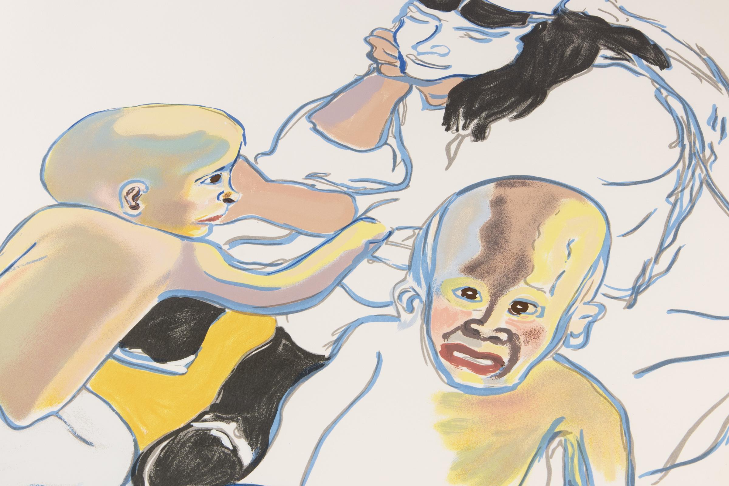Alice Neel, Evans Twins - Signed Screenprint, Figurative Print For Sale 5