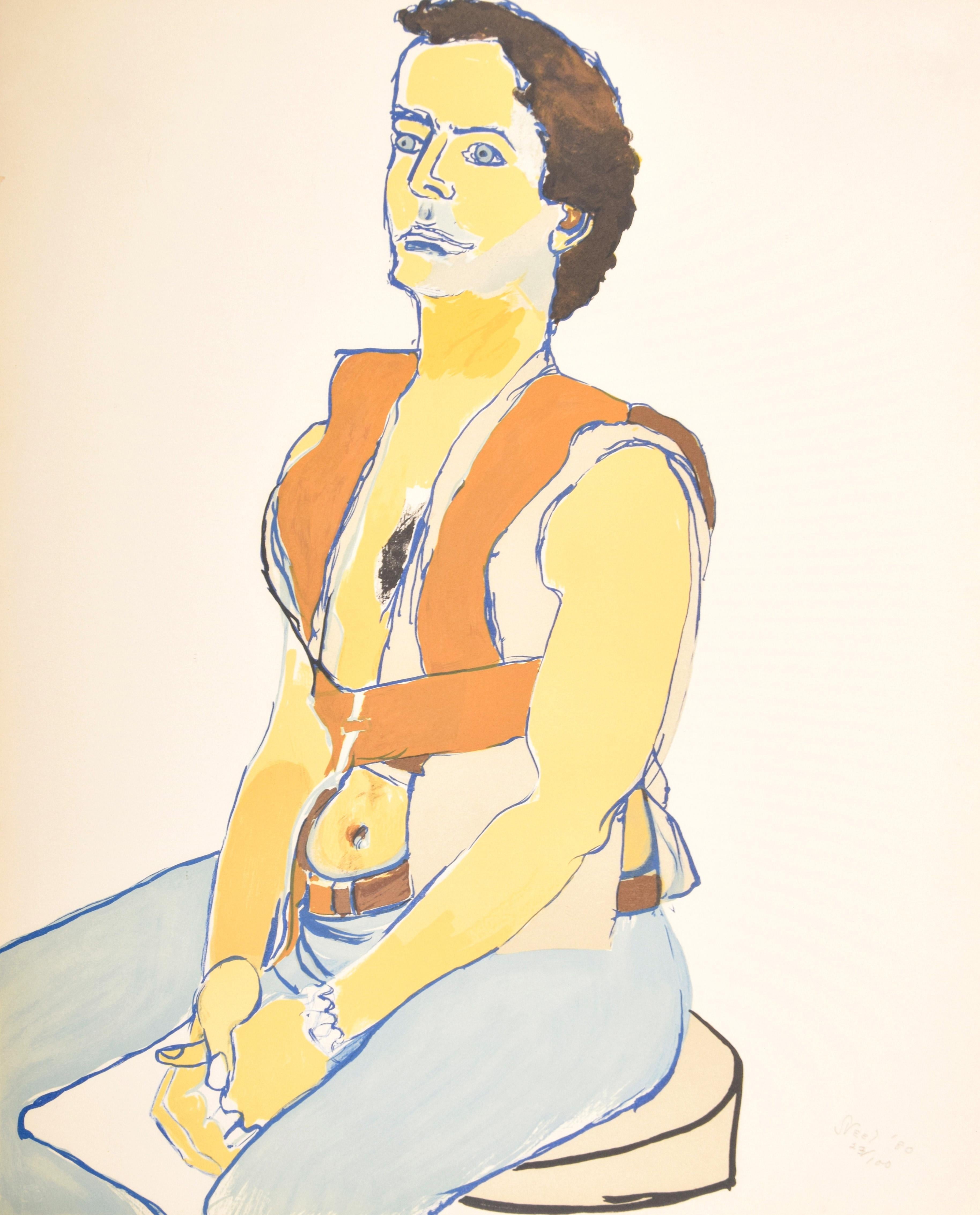 Alice Neel MAN IN HARNESS Lithograph, Signed Edition